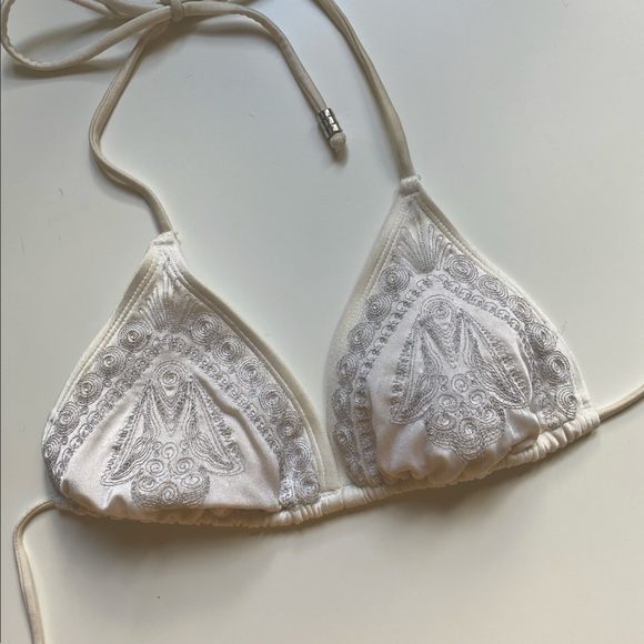 ❌SOLD❌ White Boho Bikini Top - Picture 1 of 3